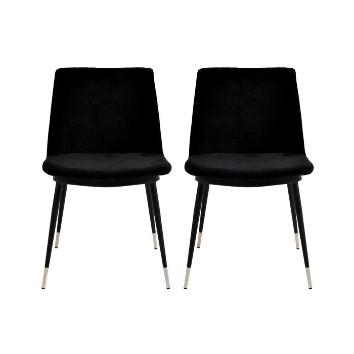 Evora - Velvet Chair With Gold Legs (Set of 2)