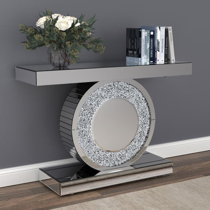 Bergenia - Rectangular Console Table - Silver