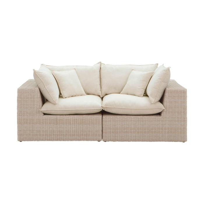 Cali - Wicker Outdoor Modular Loveseat - Natural