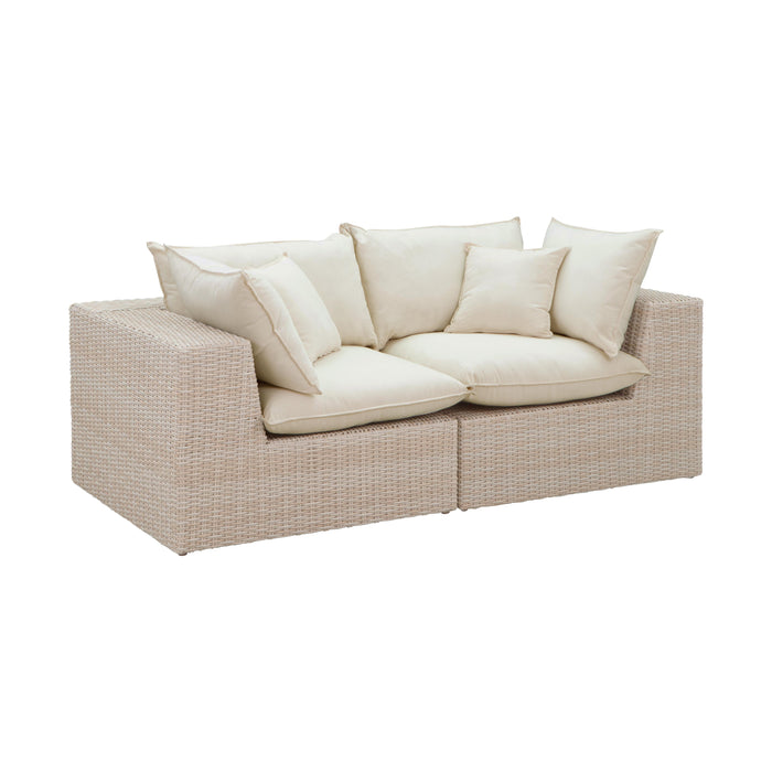 Cali - Wicker Outdoor Modular Loveseat - Natural