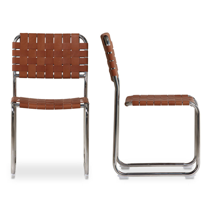 Moma - Stainless Steel Dining Chair (Set of 2) - Brown