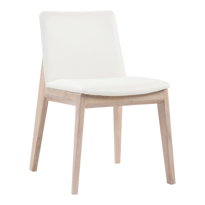 Deco - Oak Dining Dining Chair PVC (Set of 2) - Cream White