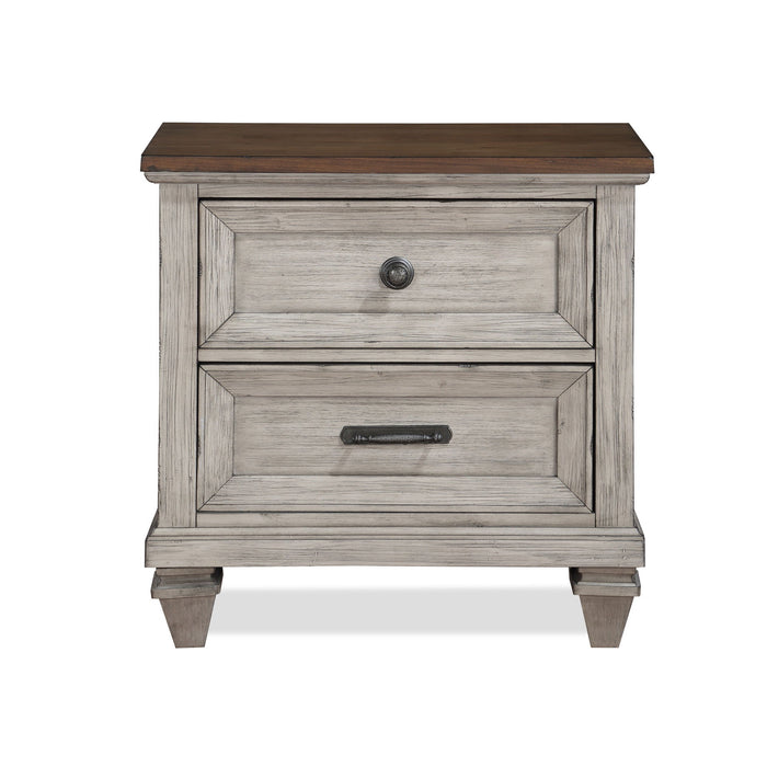 Mariana - Nightstand With USB - Vintage Creme