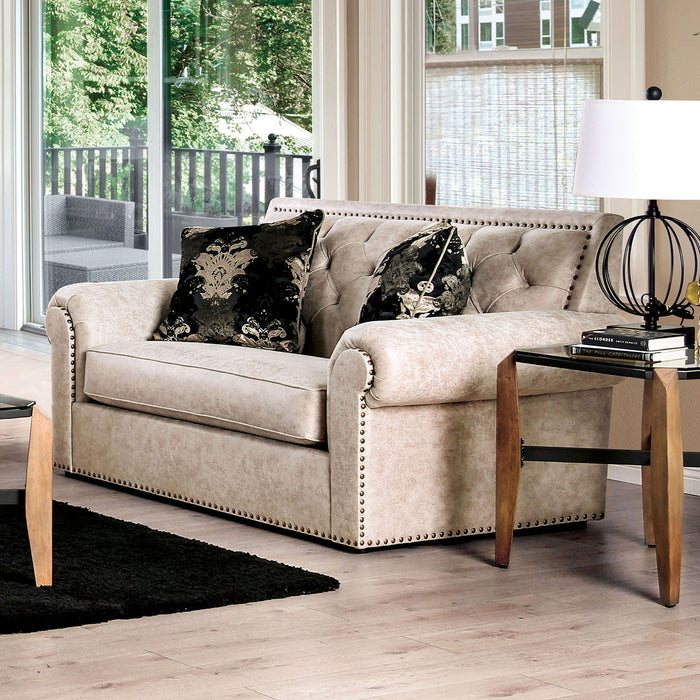 Parshall - Loveseat - Beige / Gold