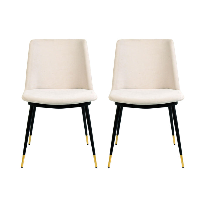 Evora - Velvet Chair With Gold Legs (Set of 2)