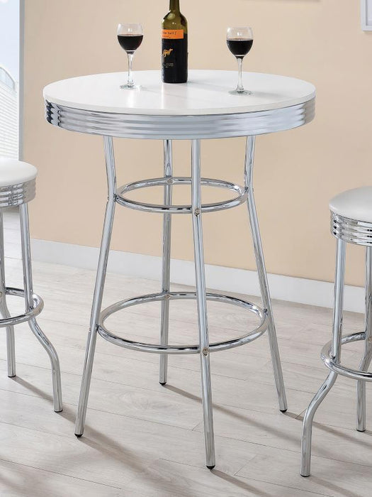 Retro - Round 30" 1950's Bistro Pub Height Bar Table