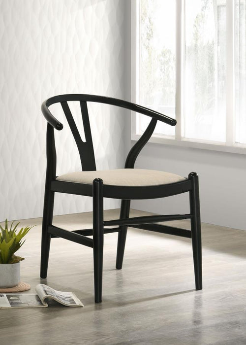 Dinah - Wood Wishbone Dining Side Chair (Set of 2) - Black