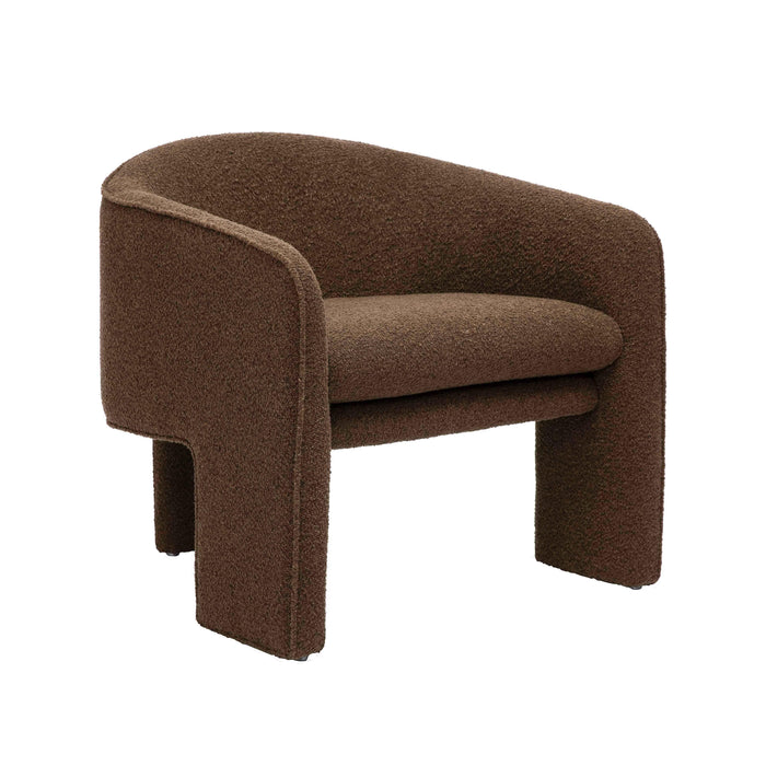 Marla - Boucle Accent Chair - Chocolate Brown