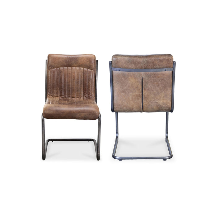 Ansel - Dining Chair Chair Leather (Set of 2) - Grazed Brown