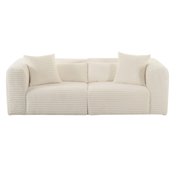 Tarra - Fluffy Oversized Corduroy Modular Loveseat