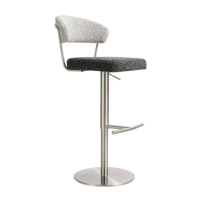 Cosmo - Boucle Adjustable Stool - Black And Gray