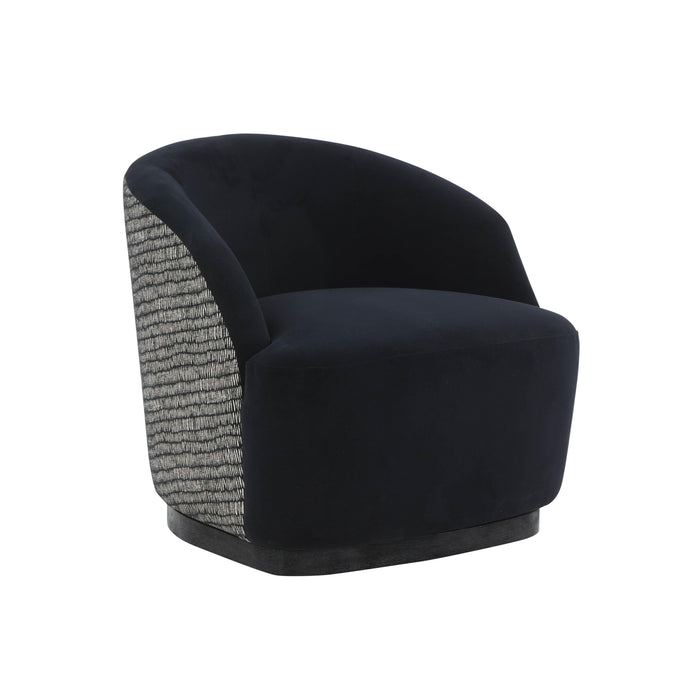 Reese - Velvet Swivel Chair - Black