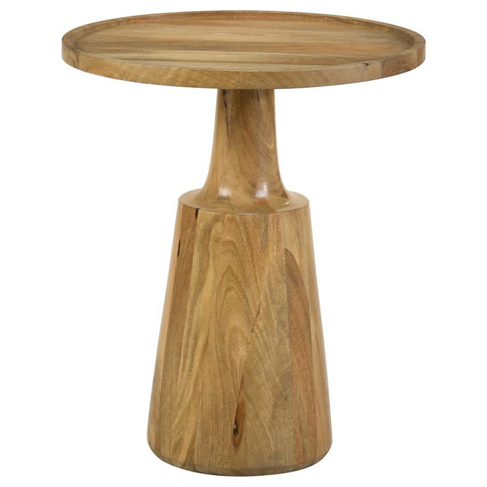 Ixia - Round Solid Mango Wood Accent Side Table