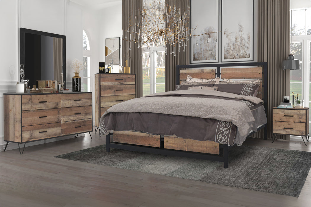 Elk River - 6/0 Western King 5 Piece Bedroom Set (Bed, Dresser, Mirror, Chest, Nightstand) - Brown