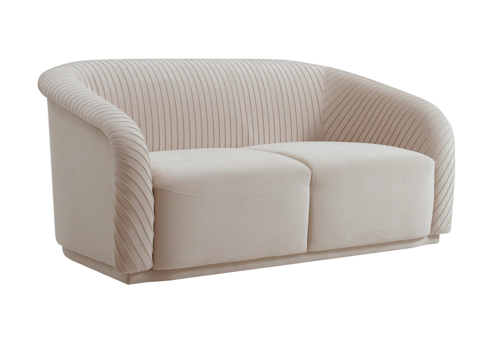 Yara - Pleated Velvet Loveseat