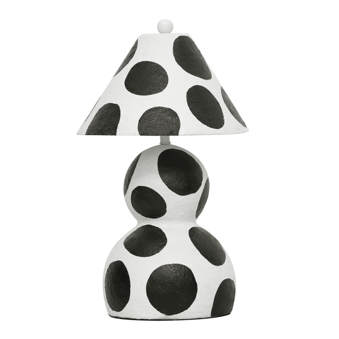 Lerici - Papier Mache Table Lamp - Black And White