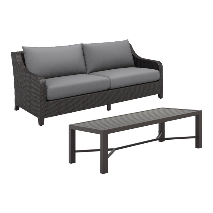 Skye - 2 Piece Sofa And Slat Top Coffee Table Set