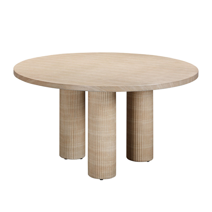 Patti - Textured Indoor / Outdoor Round Dining Table - Travertine