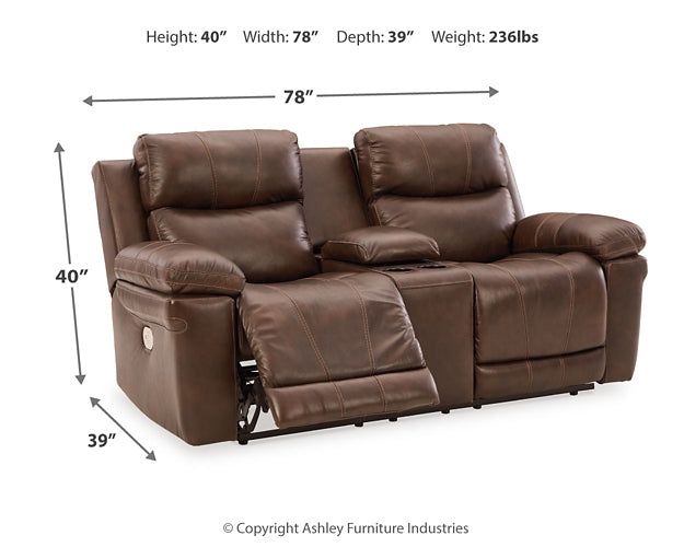 Edmar PWR REC Loveseat/CON/ADJ HDRST