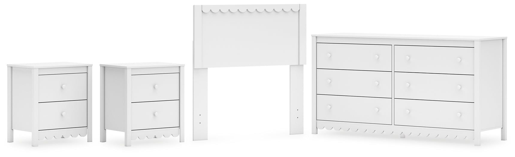 Ashley Express - Hallityn Twin Panel Headboard with Dresser and 2 Nightstands