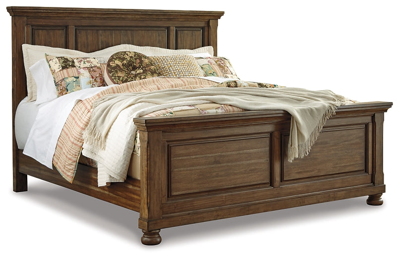 Flynnter  Panel Bed With Mirrored Dresser