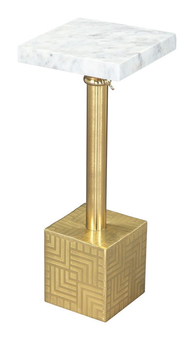 Josef - Side Table - White / Gold