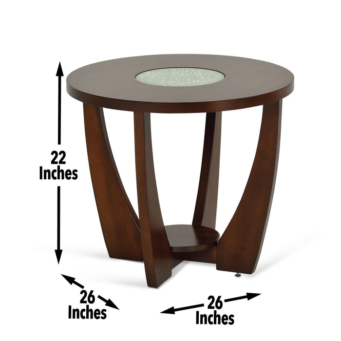 Rafael - End Table With Cracked Glass - Brown