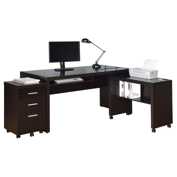 Skeena - 3 Piece Home Office Set - Cappuccino