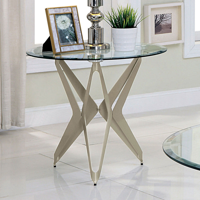 Villarsglane - End Table - Pearl Silver