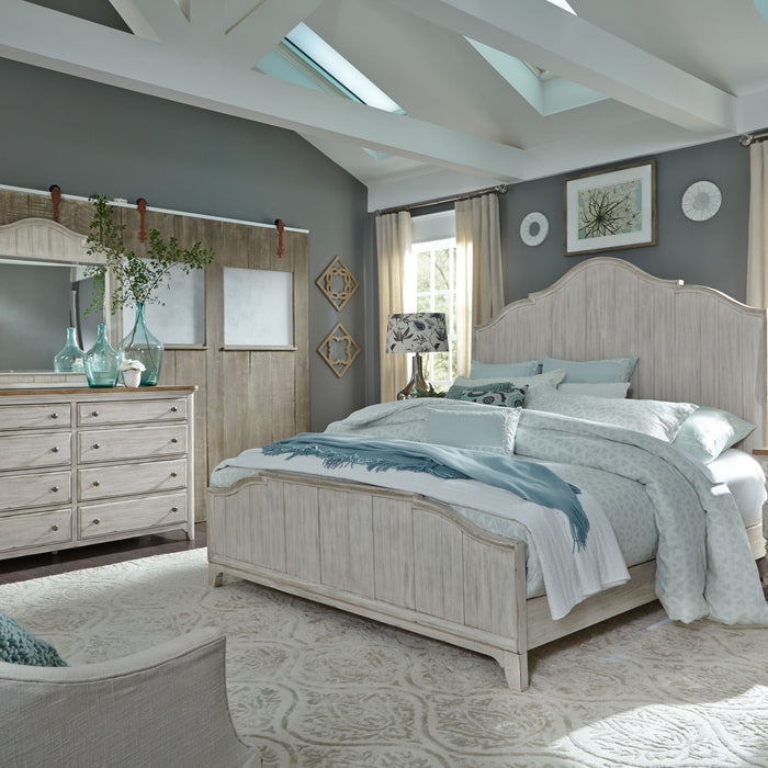 Farmhouse Reimagined - Panel Bed, Dresser & Mirror