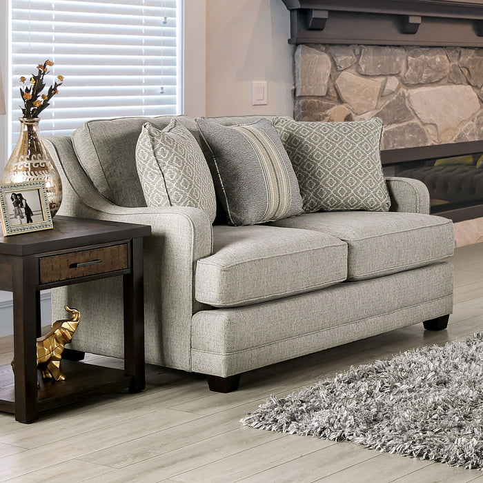 Stephney - Loveseat - Gray / Gold