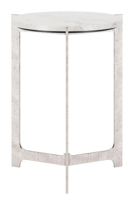 Barmas - Side Table - White / Silver