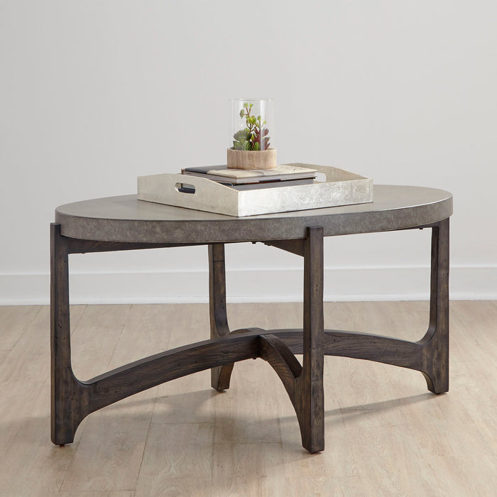 Cascade - Oval Cocktail Table - Dark Brown