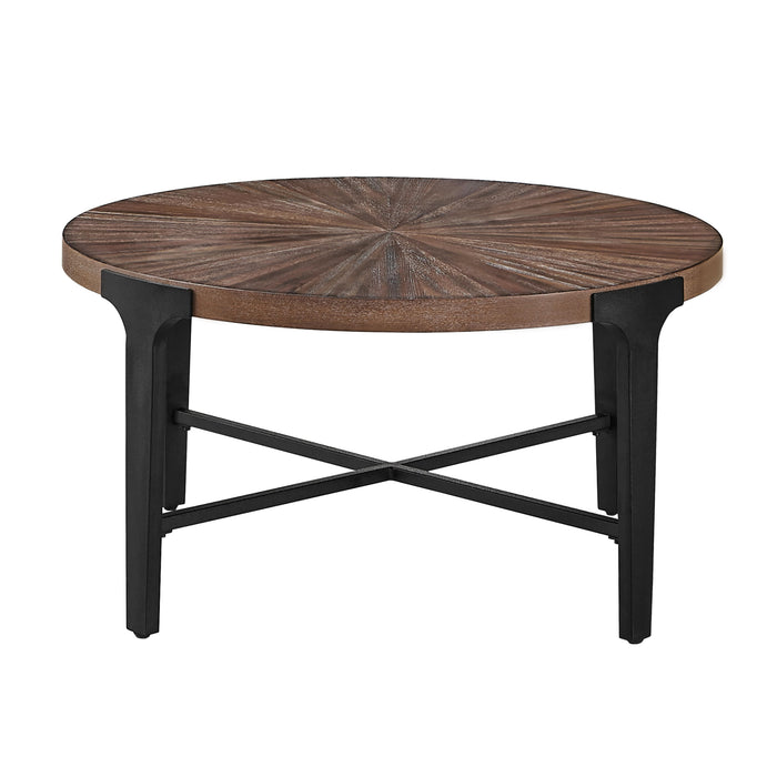 Chevron - Round Cocktail Table - Brown