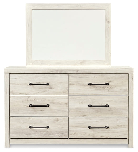 Cambeck Twin Panel Bed with 4 Storage Drawers with Mirrored Dresser, Chest and 2 Nightstands