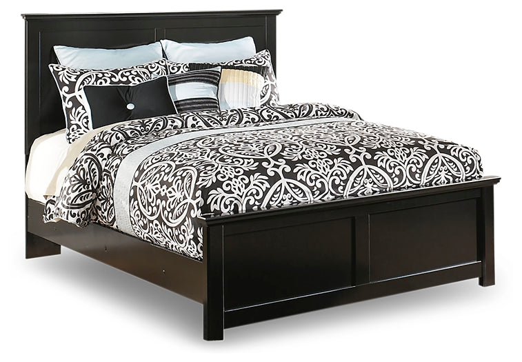 Maribel Queen Panel Bed with Mirrored Dresser and Nightstand