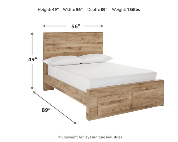 Hyanna Full Panel Storage Bed with Mirrored Dresser