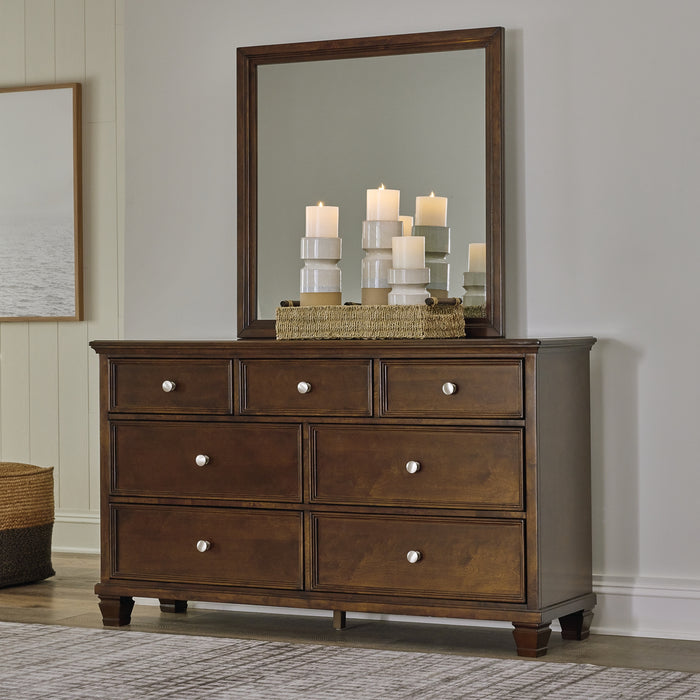 Danabrin Twin Panel Bed with Mirrored Dresser, Chest and Nightstand