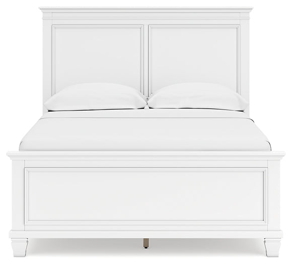 Fortman Full Panel Bed with Mirrored Dresser and 2 Nightstands