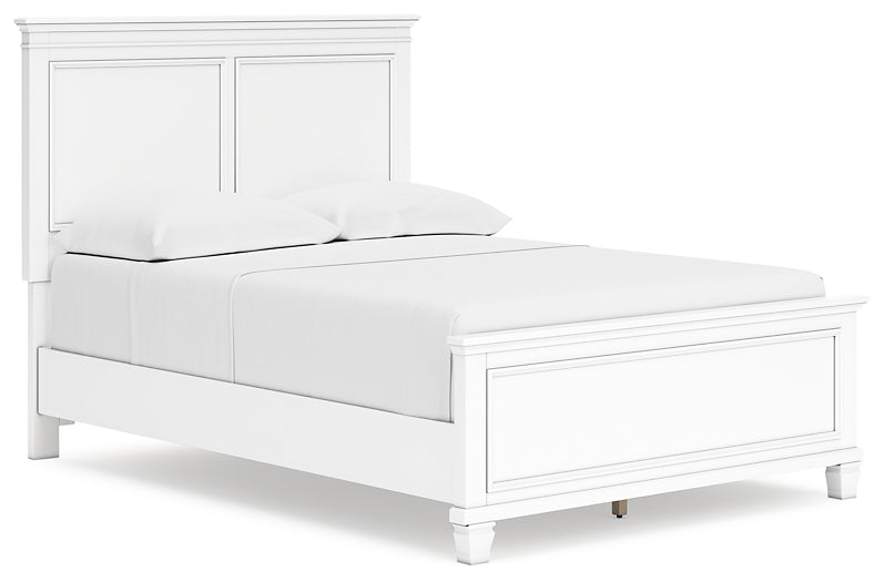 Fortman Full Panel Bed with Mirrored Dresser and 2 Nightstands